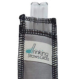 Drinking Straws.Glass - Double Glass Straw Set -  9.5mm x 8" - Gray Case