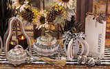Boston International - Large Glass Pumpkin - Black & White