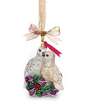 Jay Strongwater - Glass Holiday Ornament - Two Turtle Doves
