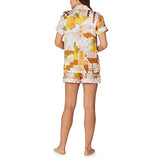BedHead - Classic Shorty Woven Silk PJ Set - Havana - Medium
