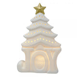 Gift Essentials - 8" Cream Porcelain LED Lighted Tree - Joy