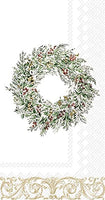 Boston International - Paper Guest Towel 16 Count - Holiday Berry Wreath