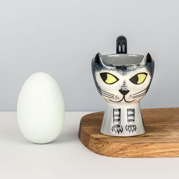 Hannah Turner - Egg Cup - Grey Tabby Cat