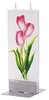 Flatyz - Twin Wick Flat Candle - Red Tulips