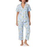 BedHead - S/S Stretch Jersey Cropped PJ Set - Magnolia Breeze - Medium