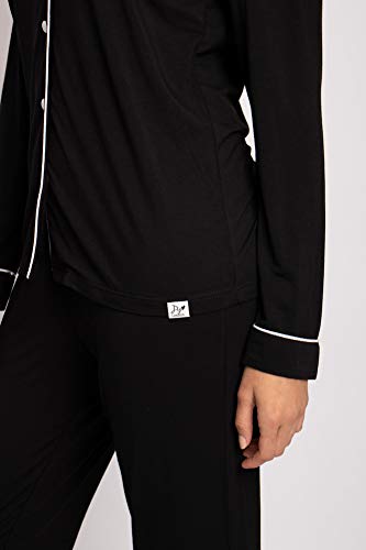 Pretty You London - Bamboo Pajama Set - Black - Size 14