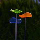 Cazador-del-sol - Lucy Medio - 3 Wavy Suncatcher Discs 50" Height - Blue, Orange, Lemon