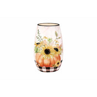 Stony Creek - Frosted Glass - 5" Lighted Vase - Welcome Fall