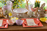Boston International - 7" Ceramic Pedestal Plate - Floral Bunny