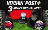 Good Vibrations - Hitchin Post Plus Lawn Mower Connector - 3 Way Hitch Plate - Boat Trailer, Snow Machines, Gardening Carts