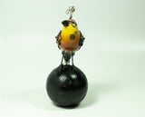 Mullanium - Steampunk Inspired Sculpture - Roufus Backed Finch on Ball