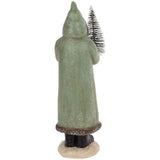 Boston International - 10.25" Hooded Santa Claus Figurine - Sage Green