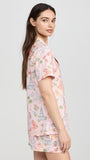 BedHead - S/S Cotton Poplin Shorty PJ Set - Charming Charleston - Small
