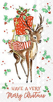 Boston International - Paper Guest Towel 16 Count - Merry Little Deer