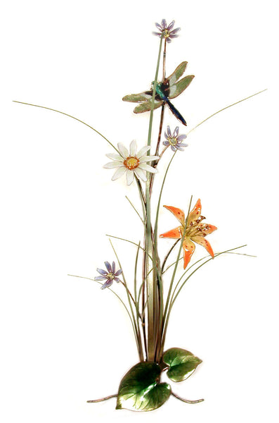 Bovano - Wall Sculpture - Wildflower Garden w/ Dragonfly - Small