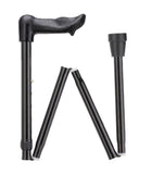 Harvy Canes - Palm Grip Folding Cane - Black - Right Handed