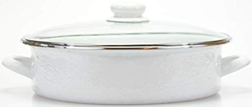 Golden Rabbit Enamelware - 8 qt. Sauté Pan - White