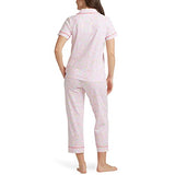 BedHead - Short Sleeve Stretch Cropped PJ Set - Funfetti Macarons - Large