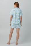 BedHead - Short Sleeve Shorty PJ Set - Garden House Tile - X-Small (2-4)