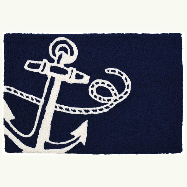 Jellybean - 30x20 Indoor/Outdoor Accent Rug - Navy Anchor