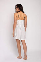 Pretty You London - EcoVero - Chemise Nightdress - Ecru Stripe - Size 8-10