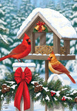 Briarwood Lane - 12.5" x 18" Garden Flag - Cardinals Christmas Feast