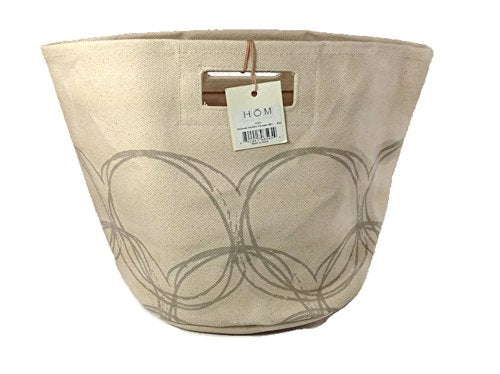 HOM Home Essence - Canvas Laundry Tote - Natural Circles - Small