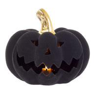 Boston International - Small Black Flocked Velvet Jack O Lantern - LED