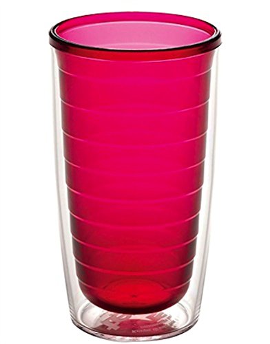 Tervis Tumbler - Clear and Colorful Tabletop Collection 16oz - Jewel Tone Ruby Red