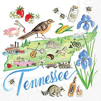Boston International - 3-Ply 5" Cocktail Napkins - State Collection - Tennessee