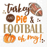 Boston International - 3-Ply 5" Cocktail Napkins 20 Count - Turkey Pie Football