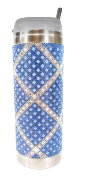 Jacqueline Kent JKT111.LTBL 20 Ounce Stainless Tumbler, Mariners Cross, Light Blue