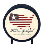 Stony Creek - 6" Oval Black Glitter USB Lighted Vase - Honor & Freedom