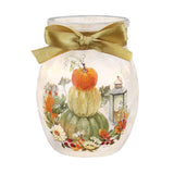 Stony Creek - 4" Glass USB Lighted Jar w/Gold Ribbon - Simple Harvest