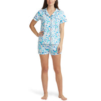 BedHead - Stretch Short Sleeve Shorty PJ Set - Santorini - X-Small
