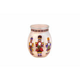 Stony Creek - 4" Frosted Glass Lighted Jar w/Garland - Nutcrackers