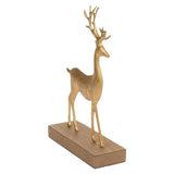 Boston International Christmas Statue Figurines for Tabletop Mantel Shelf Winter Holiday Decorations for Home, Set of 2, Metal Gold Leaf Deer