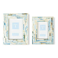Two's Company - 4x6 & 5x7 Mother of Pearl Frames - Shimmering Blues