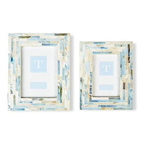 Two's Company - 4x6 & 5x7 Mother of Pearl Frames - Shimmering Blues