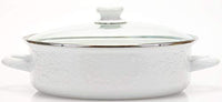 Golden Rabbit Enamelware - 5 Qt. Sauté Pan - White