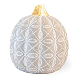Boston International - Polyresin Pumpkin - Gray Diamond Flower