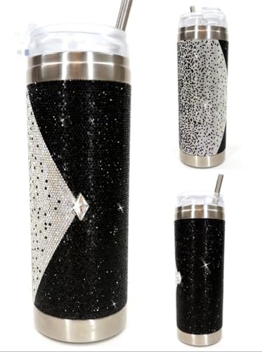 Jacqueline Kent - Designer Crystal Tumbler - Black Magic Diamond