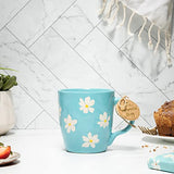 Eccolo - 16 oz. Ceramic Coffee Mug - Daisies