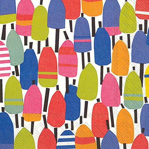 Boston International - 3-Ply 5" Cocktail Napkins - Buoys