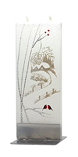 Flatyz - Twin Wick Flat Candle - Two Birds in a Country Landscape