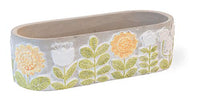 Boston International -  12x5 Ceramic Planter - Flower Field