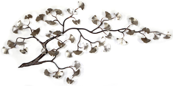 Bovano - Wall Sculpture - Ginkgo Tree w/ Enameled Leaves