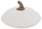 Boston International Pumpkin Popover Dish with Lid Serving & Storage Container, 5" x 7", White