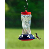 GC - Woodlink - 16 oz. Swirl Glass Hummingbird Feeder - Patriotic/ Red & Blue