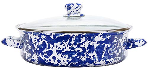 Golden Rabbit Enamelware - 5 Qt. Sauté Pan - Cobalt Swirl